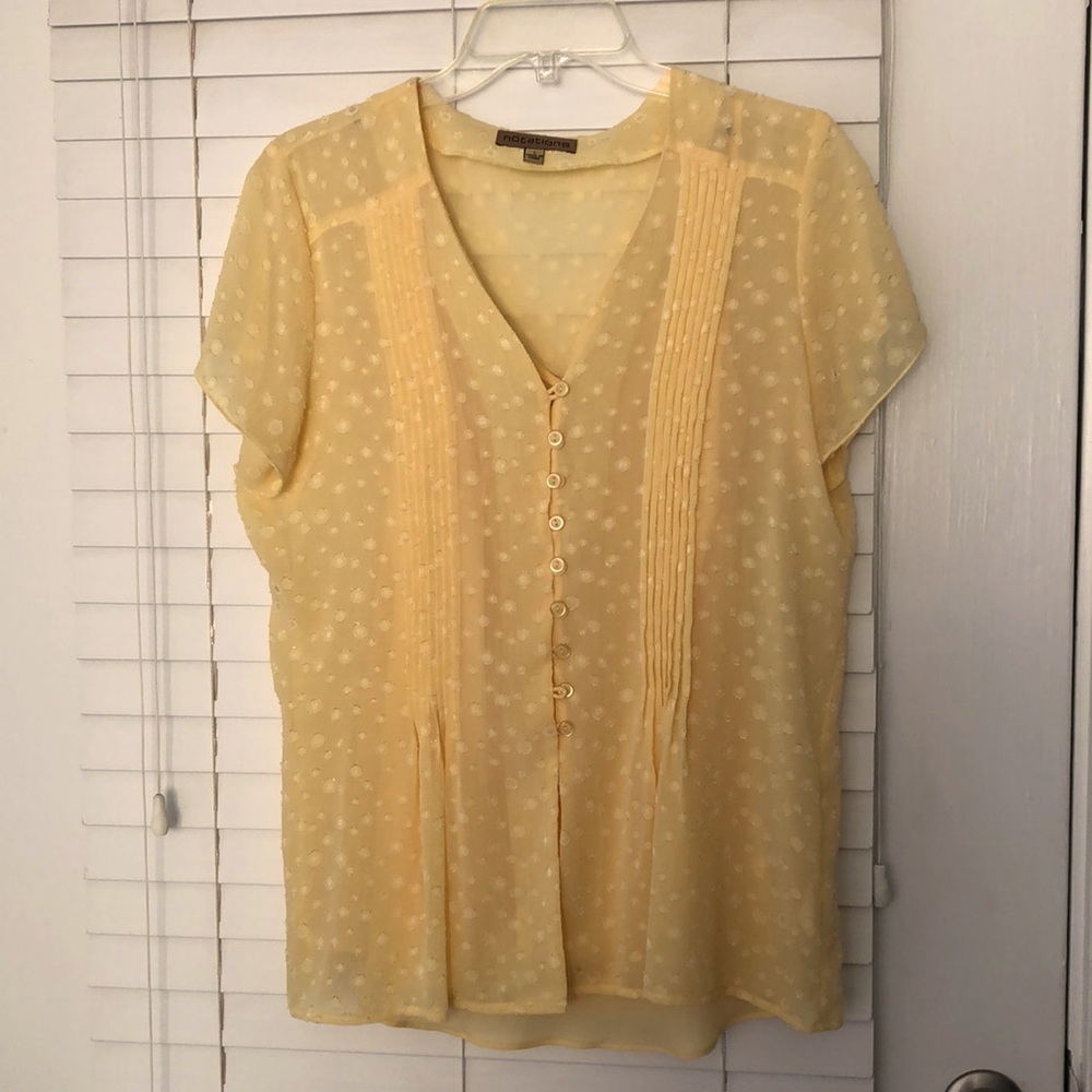 Notations Blouse Top With Cami Yellow SZ L